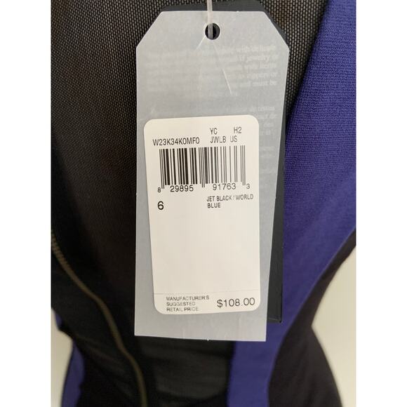 GUESS Bodycon Mini Dress Cap Sleeves Black Mesh Zip Back Round Neck 6 NWT - Picture 4 of 5